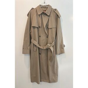 Vintage London Fog Towne Double Breasted Trench Coat Mens Size 40 Long